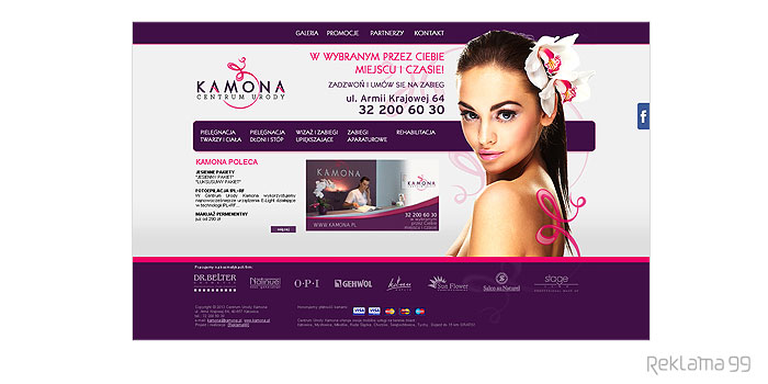 Kamona Centrum Urody - projekt wizerunku, projekt i wdrożenie strony internetowej