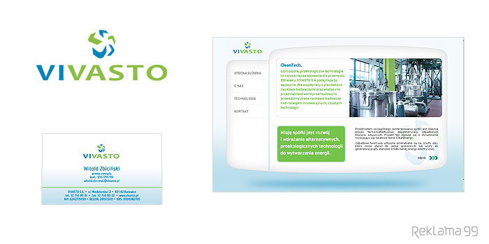 Vivasto - projekt logo, wizytówki, strony internetowej
